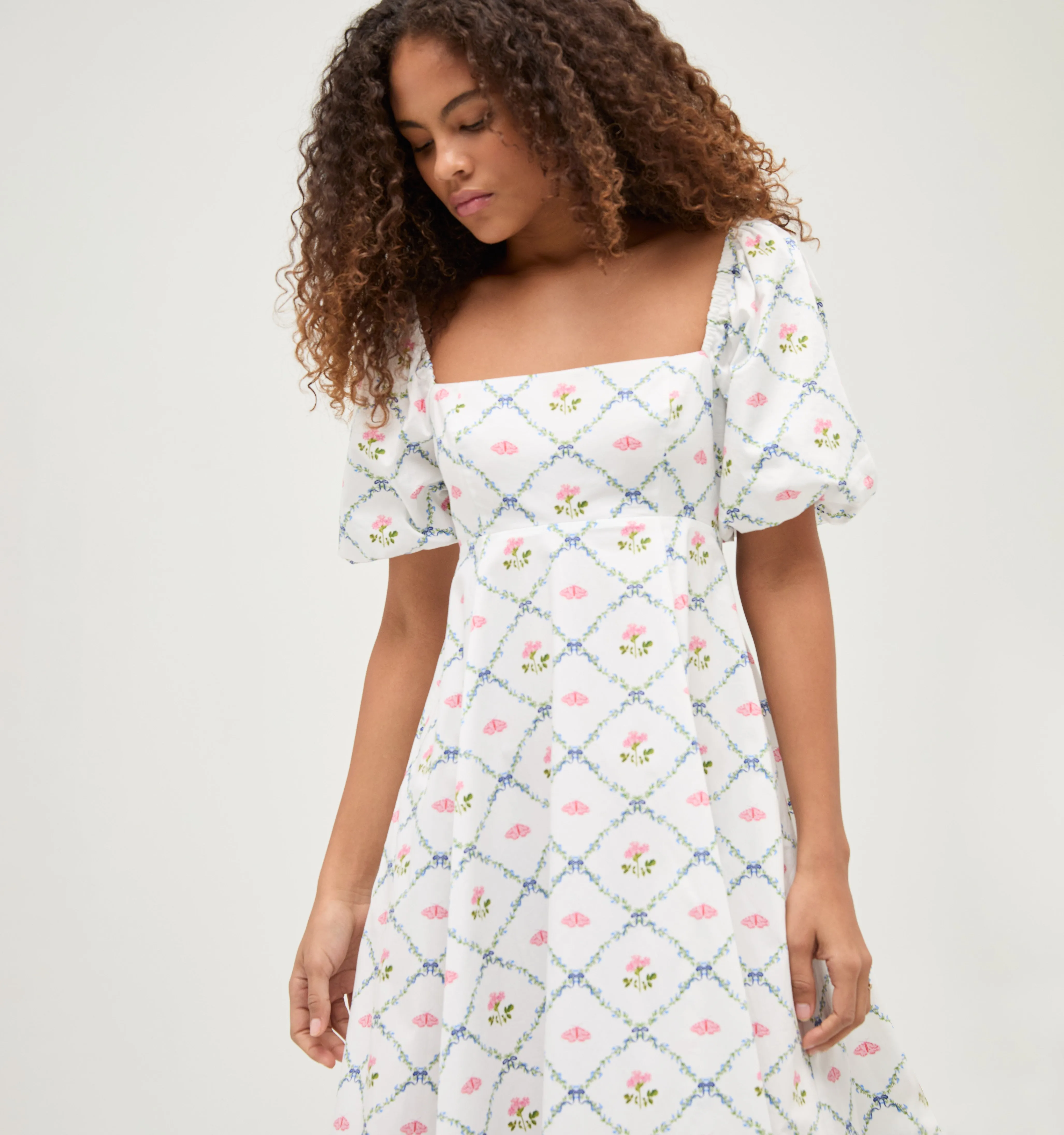 The Matilda Dress - Butterfly Trellis Cotton Sateen