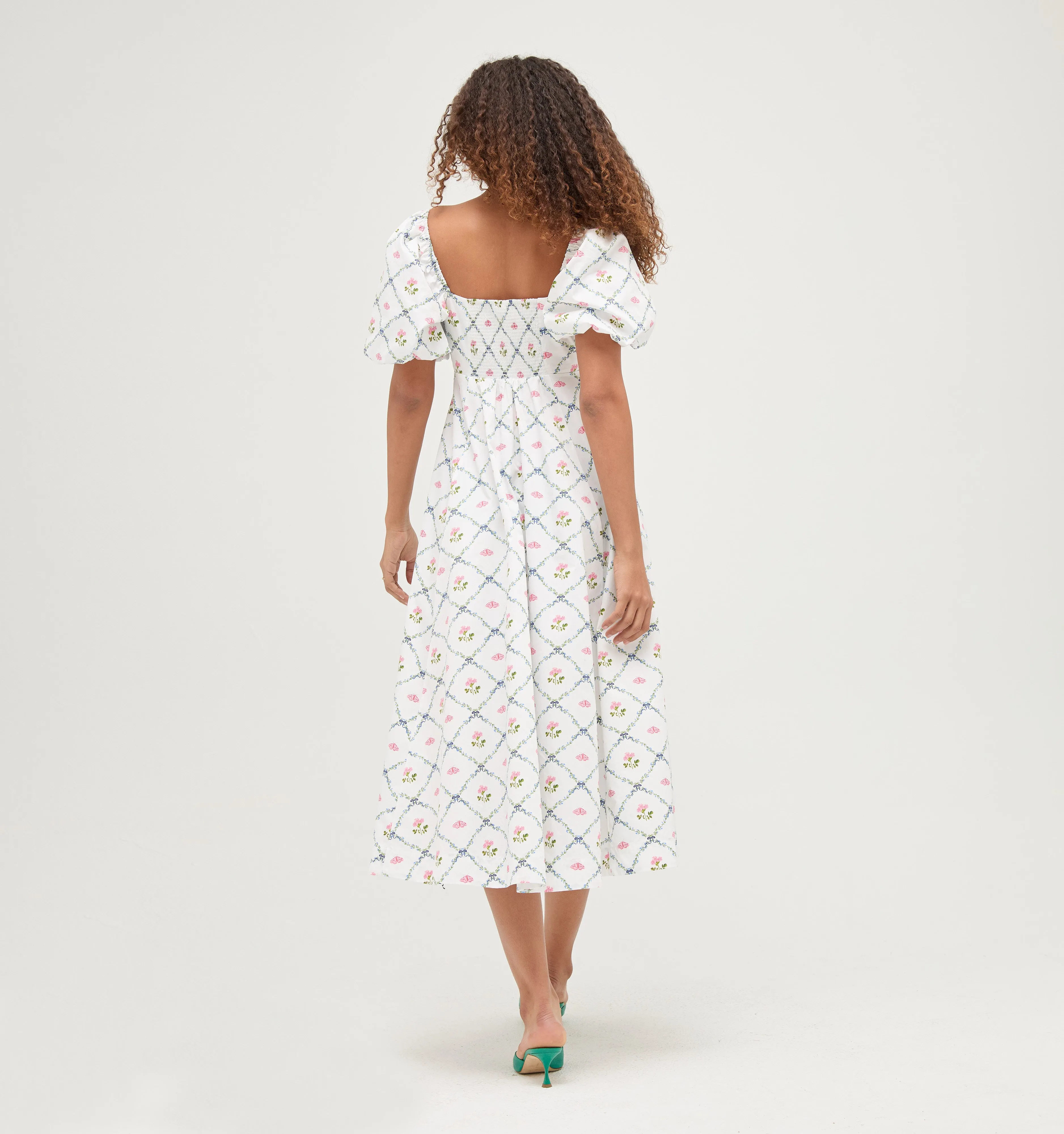 The Matilda Dress - Butterfly Trellis Cotton Sateen