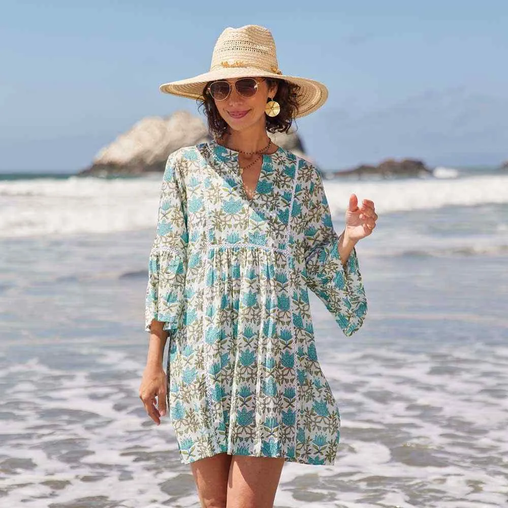 Tilly Blue Green Beach Dress