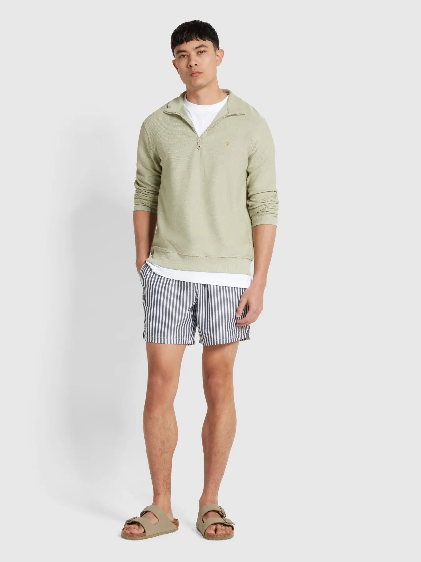 Weah Organic Cotton Half Zip Sweatshirt In Balsam