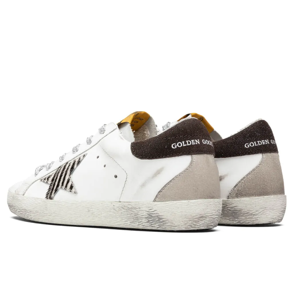 Women's Super-Star Sneakers - White/Black/Zebra/Coffee